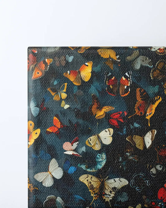 Schilderij Vlinders - Impressionisme - Donkerblauw
